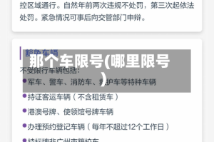 那个车限号(哪里限号)