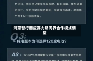 鸿蒙智行回应赛力斯问界合作模式调整