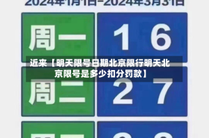 近来【明天限号日期北京限行明天北京限号是多少扣分罚款】