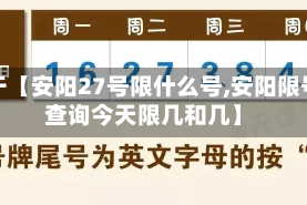 关于【安阳27号限什么号,安阳限号查询今天限几和几】