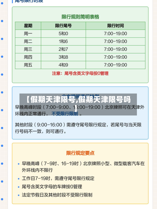 【假期天津限号,假期天津限号吗】-第1张图片