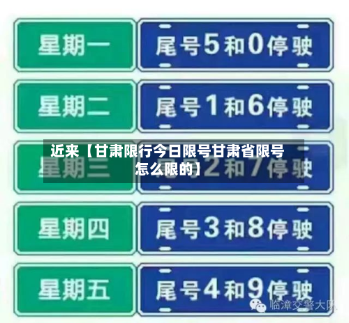 近来【甘肃限行今日限号甘肃省限号怎么限的】-第1张图片