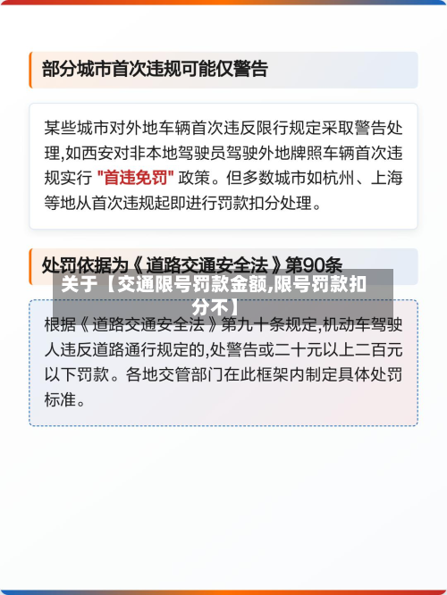 关于【交通限号罚款金额,限号罚款扣分不】-第1张图片