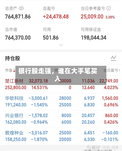 银行股走强，谁在大手笔买入-第2张图片