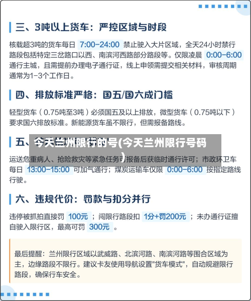 今天兰州限行的号(今天兰州限行号码)-第1张图片