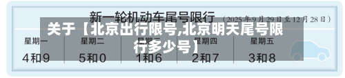 关于【北京出行限号,北京明天尾号限行多少号】-第2张图片