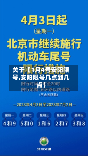 关于【1月4号安阳限号,安阳限号几点到几点】-第1张图片